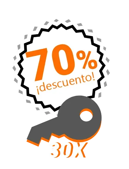70% Descuento en la compra de 30 llaves ilimitadas